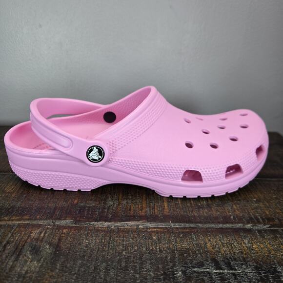 NEW Crocs Classic Slip On Clogs Mens Size 9 Sandals Water Friendly Tweed Pink - Picture 5 of 13